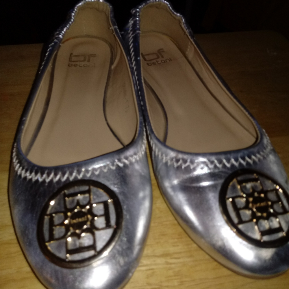 Betani Donna 1 Ballet Flats Silver Size 7.5